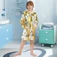 thumbnail image 5 of FORMRS Niños Bathrobe Unisex Hooded Robe Soft Plush Pajamas Sleepwear, Size 10-12T, Oranges Watercolor, 5 of 7