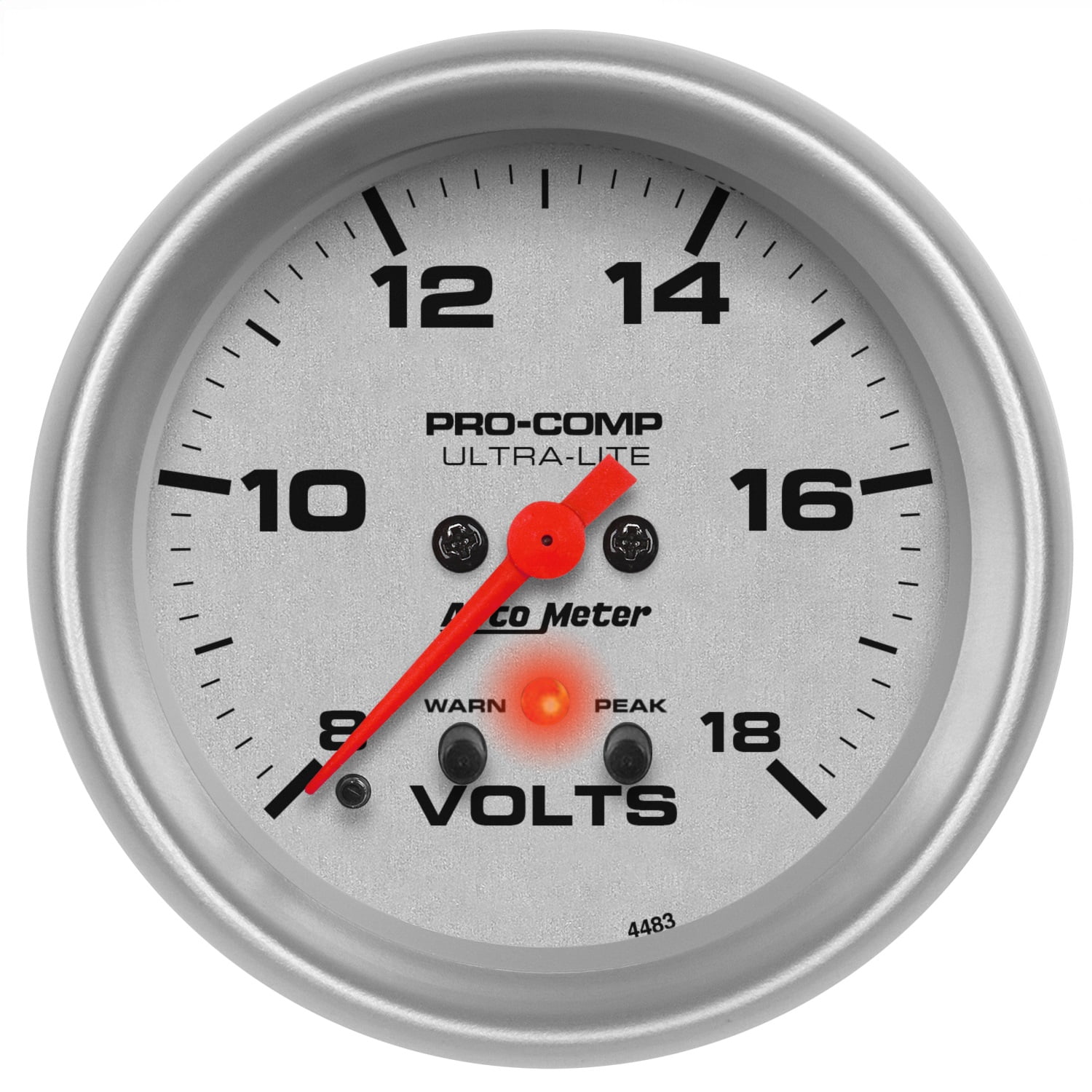 AutoMeter 4483 Ultra-Lite Electric Voltmeter Gauge - Walmart.com ...