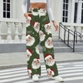 thumbnail image 7 of Women's Casual Wide Leg Sweatpants, Loose Christmas Print Sports Pants, Holiday Lounge Wear for Festive Seasons and Cozy Comfort,Green,2XL, 7 of 7