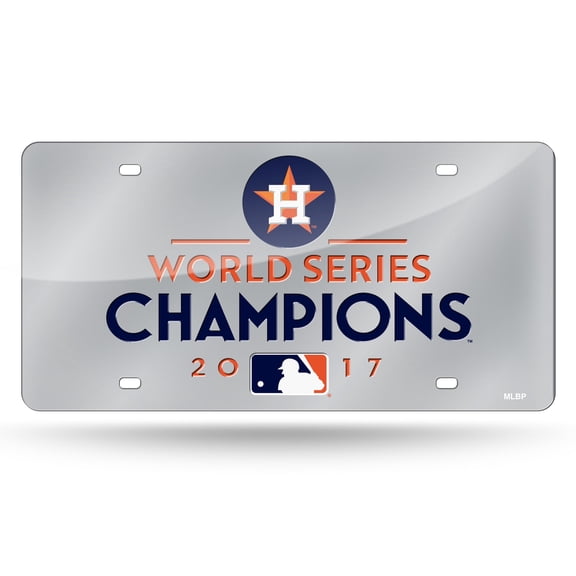 Houston Baseball Astros 2017 World Series Champions Acrylic License Plate Laser Tag