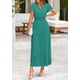 thumbnail image 3 of Vestido largo PRETTYGARDEN para mujer, cuello en V, manga corta con volantes, verano, 3 of 8