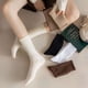 thumbnail image 3 of Calcetines de mujer de otoño e invierno de color sólido, calcetines acolchados hasta la mitad de la pantorrilla, calcetines de moda de Japón y Corea, calcetines casuales, 3 of 4