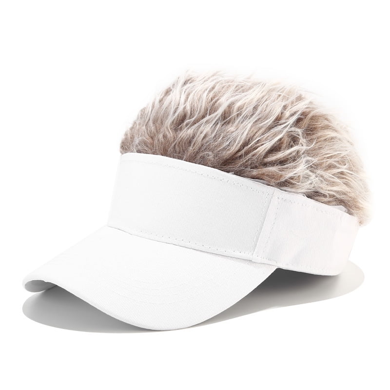 Women/Men Unisex Kids Cap Outdoor Sports Golf Funny Wig Fake Hair Hat