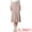 Apricot Pink, variant on Women's Knit Midi Skirt Elastic Soft Striped Pleated Skirt L Camel