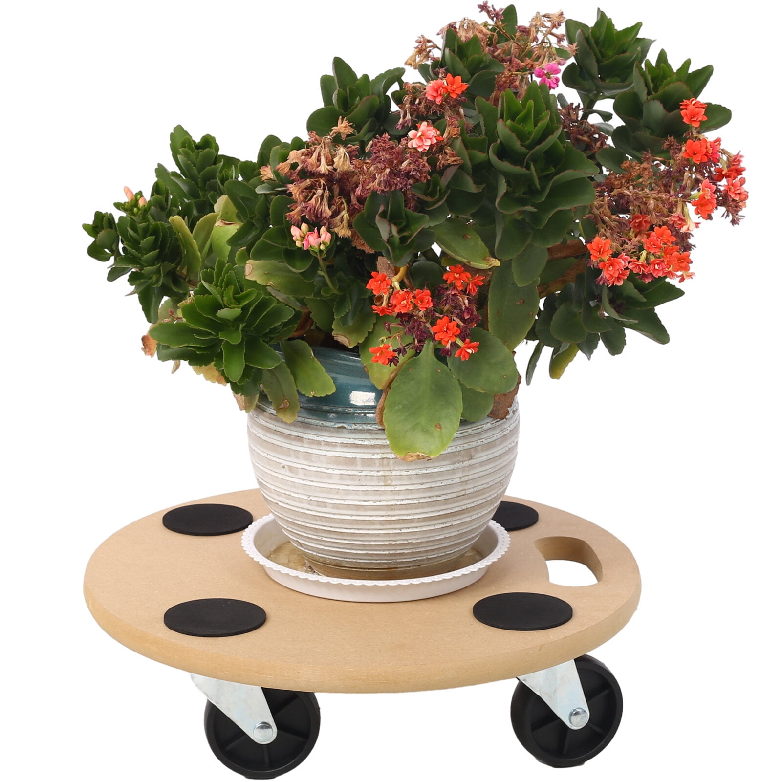 , Furniture Moving Dolly, Heavy Duty Wood Rolling Mover with Wheels for Piano Couch Fridge Heavy Items, Securely Holds 500 Lbs (2pcs 15" Round Platform), Natural ,Mdf ,