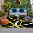 thumbnail image 2 of Yellow Geometric Outdoor Rug for Patio/Deck/Porch, Non-Slip Large Area Rug 5 x 8 Ft, Modern Abstract Simple Lines Black Indoor Outdoor Rugs Washable Area Rugs, Reversible Camping Rug Carpet Runner, 2 of 8