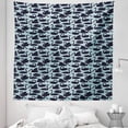 thumbnail image 1 of Swan Tapestry, Pattern of Long Necked Aquatic Bird, Fabric Wall Hanging Decor for Bedroom Living Room Dorm, 5 Sizes, Pale Blue Dark Blue, by Ambesonne, 1 of 1