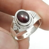 Natural Garnet 925 Sterling Silver Ring Size 7 Women Gift Jewelry For Her