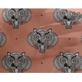 thumbnail image 4 of oneOone Georgette Viscose Fabric Animal Face Block Printed Fabric 1 Yard 42 Inch Wide, 4 of 4