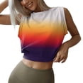thumbnail image 1 of HBFAGFB Camisole pour Femmes à Col Rond, Débardeur à Blocs de Couleur, Course, Entraînement, Sans Manches, Orange, Taille g, 1 of 4