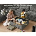 thumbnail image 2 of BEDEEP Movable Storage Ottoman for Modular Sectional Sofa, Chenille Ottoman with Storage for Living Room, Grey, 2 of 6