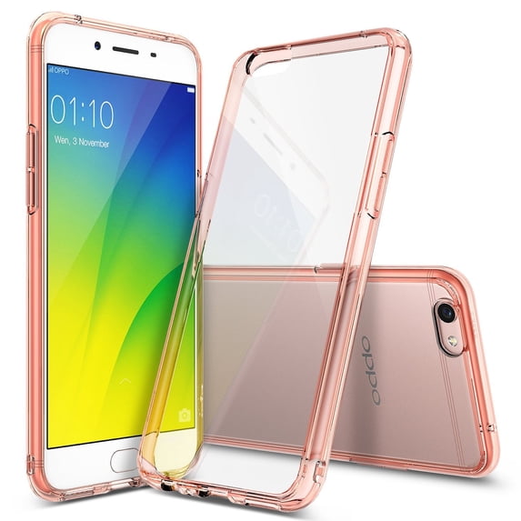 Ringke Fusion Case Compatible with OPPO R9S, Transparent PC Back TPU Bumper Drop Protection Phone Cover - Rose Gold