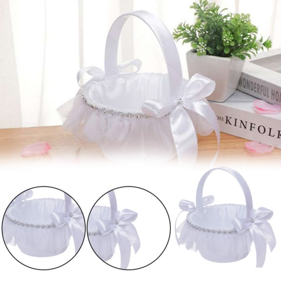 Elegant Wedding Flower Basket Style 5722 for Flower Girl Decor, By Meiiso, Large Inventory!
