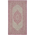thumbnail image 3 of SAFAVIEH Courtyard Avi Traditional Indoor/Outdoor Area Rug, 5'3" x 5'3" Square, Light Grey/Fuchsia, 3 of 11