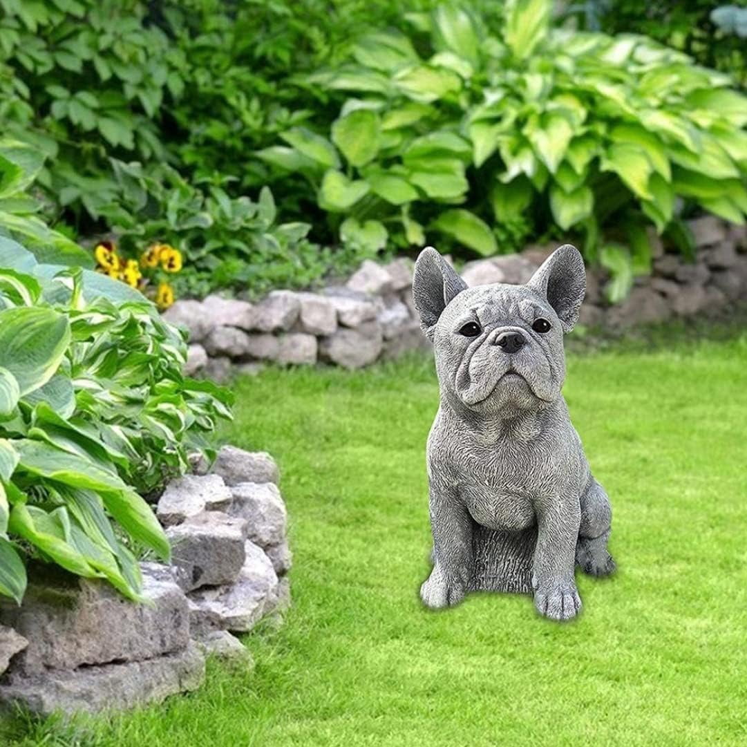 French Bulldog Resin Statue Garden Decor Indoor Outdoor Sculpture