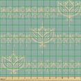 thumbnail image 2 of Ambesonne Vintage Fabric by the Yard Upholstery, Lotus Flower Drawings Art, 10 Yards, Pale Teal and Peach, 2 of 5