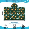 thumbnail image 2 of Green Sun Moon Cloud Planet Pattern Hooded Bath Towel，50"x30" for Ages 3 To 12 Kids, Quick Dry Lightweight Soft Microfiber Hood Beach Towel Cover Up for Kids, 2 of 7