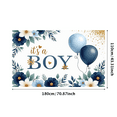 thumbnail image 5 of Floral Design Baby Shower Banner Blue Balloons Baby Announcement for Indoor Decoration Baby Party Celebration Newborn Event, 5 of 8