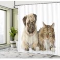 thumbnail image 4 of Ambesonne Animal Shower Curtain, Pets Sitting Studio Shot, 69"Wx70"L, Brown Beige, 4 of 4