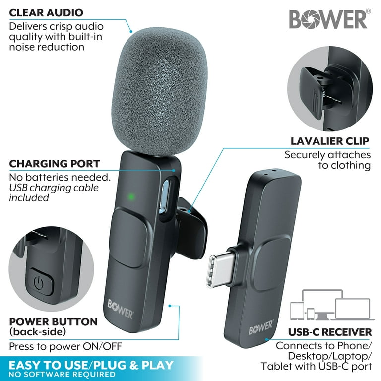 Bower Wireless Lavalier Microphone: High-Quality Audio for Content Creation  