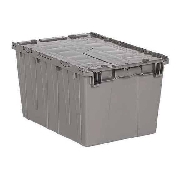 Orbis Attached Lid Container,Gray,Solid,HDPE FP171 GRAY