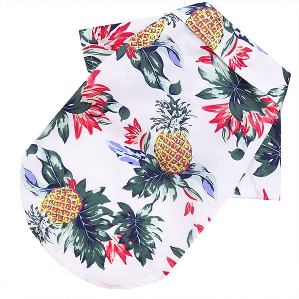 Camisa para perro con estampado de piñas ajustable para gato y cachorro