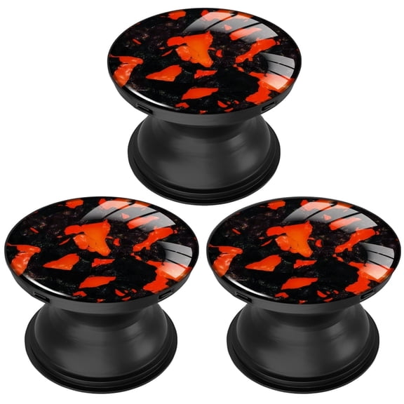 3 Pack Cell Phone Grip Stand with Expandable Kickstand (Not for Popsockets) - Glitter Black Red