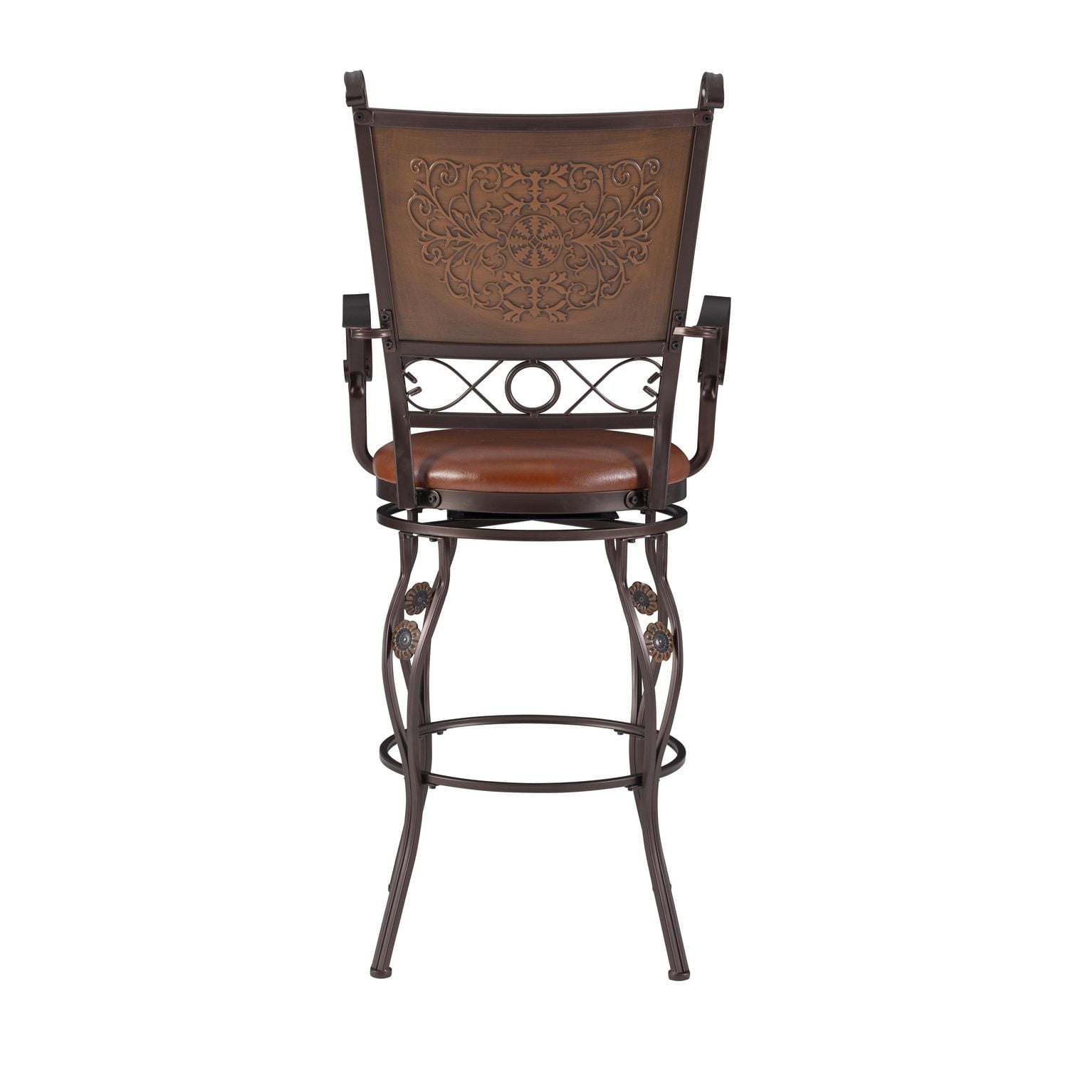 Reed Barstool with Arms, Bronze