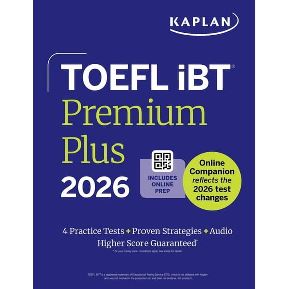 Kaplan Test Prep TOEFL IBT Premium Plus 2026, (Paperback)