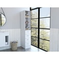 thumbnail image 2 of 4 Bathroom Linen Closet - White, 3 Shelves, Modern Freestanding White Cabinet 4 Drawers, Style, 2 of 7