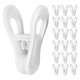 thumbnail image 1 of BRIGHTFUFU 30 pinzas de plástico multiusos para perchas, pinzas para ropa, pinzas para los dedos para perchas de plástico, perchas para faldas y pantalones, color blanco., 1 of 8
