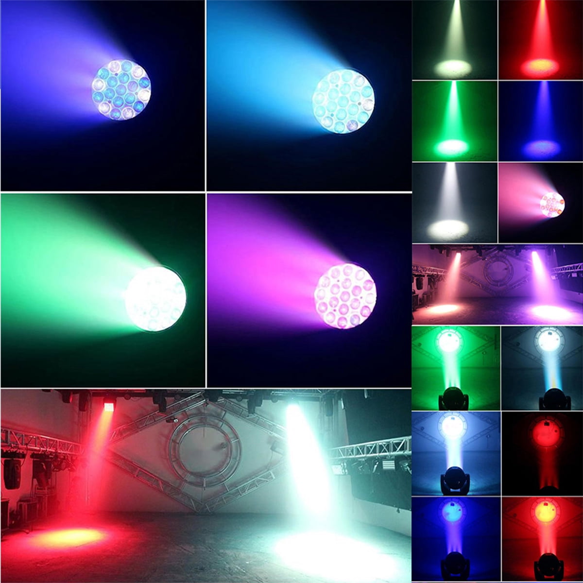 2Pcs Professional 19x15W Dyeing Lamp,Wash Zoom Stage Lights Atmospheric Equipment Suitable For Family Gatherings Small Parties