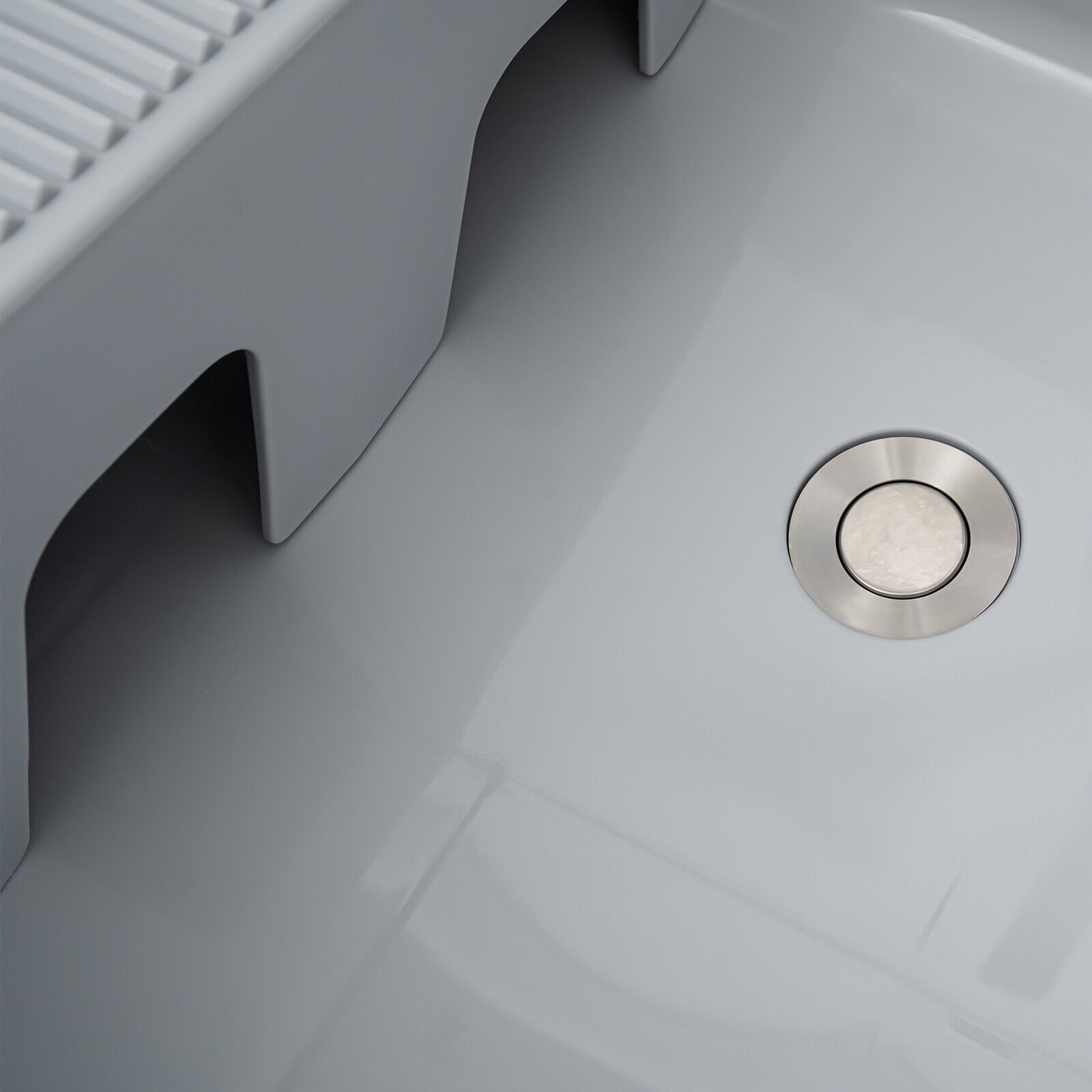 Plastic Laundry Sink with Washboard Utility Sink with Hot Cold Faucet Hoses Drain Kit