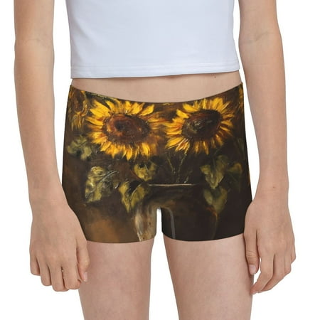 Pofeuu Rustic Sunflower Bouquet Print Soft Cotton Girls Boyshort panties Toddler Underwear-XX-Small