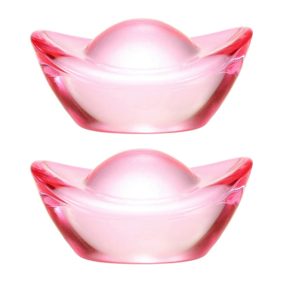 Ornements en cristal Uxcell, figurine en cristal chinois pour décoration, rose, 2 Pcs