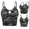 thumbnail image 2 of Pompotops Débardeur Camisole Sans Manches à Col Rond Décontracté à Imprimé Camouflage pour Femme, 2 of 9