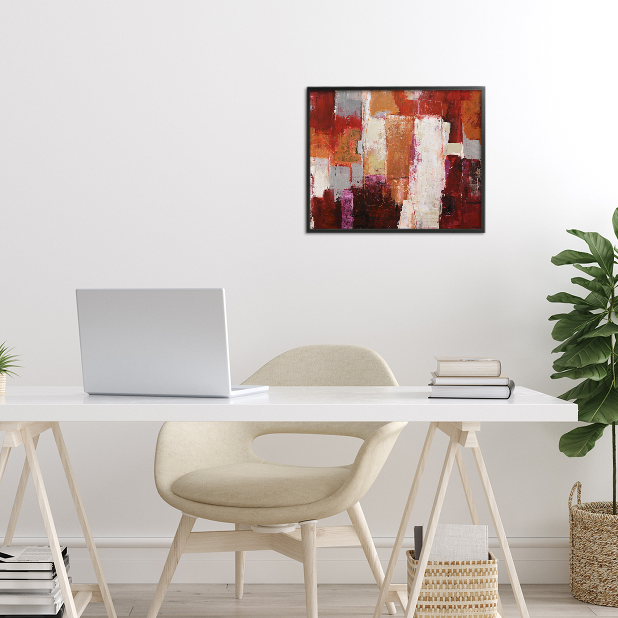 Deconstructed City Abstract Black Framed Giclee Art, design by Design Fabrikken