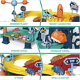 thumbnail image 6 of JoyStone Dinosaur Race Track Playset with Map, 4 Pull Back Dino Cars, Garage Parking Adventure Toy with Lights & Sounds, Educational Gift for Kids Ages 3-8, 6 of 12