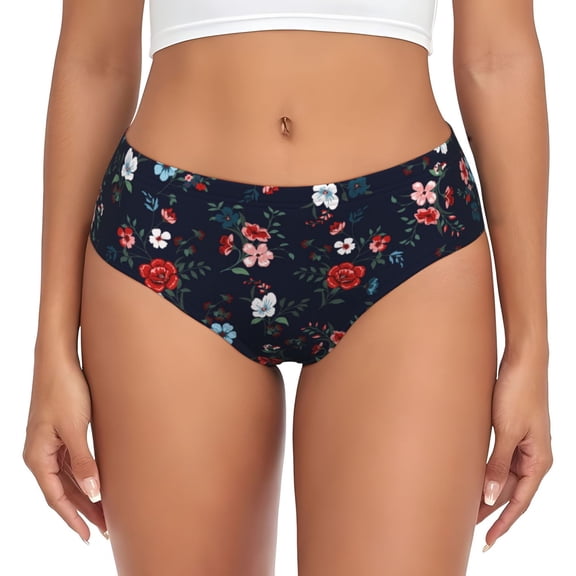 Womens Underwear - vintage rose No Show Seamless Underwear for Women, Stretch Women's Panties, Hipster Soft Comfort Ladies Panties Bikini Underwear Briefs