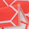 thumbnail image 2 of Playa Rug Reversible Indoor/Outdoor 100% Recycled Plastic Floor Mat/Rug - Weather, Water, Stain, Fade and UV Resistant - Miami- Orange & White (8'x10'), 2 of 8