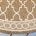 thumbnail image 4 of SAFAVIEH Courtyard Jasper Geometric Indoor/Outdoor Area Rug, Dark Beige/Beige, 6'7" x 6'7" Round, 4 of 9