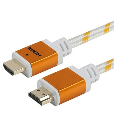 Cablevantage HDMI Cable 50 Feet Gold-Plated High Speed HDMI Cable Support 3D, Ethernet, Audio Return for PS4 Xbox One PC HDTV White Mesh Braided Nylon Cord, Gold Tip