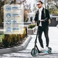 thumbnail image 3 of HiQiS Electric Scooter for Adults, 600W Motor, 10"Air Tires, up to 25 MPH and 22-30 Miles Range, Lightweight Folding Electric Scooter for Commuter Blue, 3 of 10