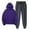 Purple, variant on Baqcunre Mens Hoodies Women With Pants Hoodie Plus Leisure Winter Fleece Hooded Plush Women Suits Track Suits For Men Set Tops For Men Grey L
