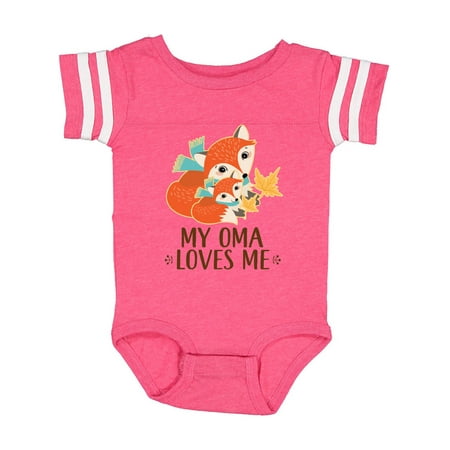 

Inktastic My Oma Loves Me Cute Fox Gift Baby Boy or Baby Girl Bodysuit