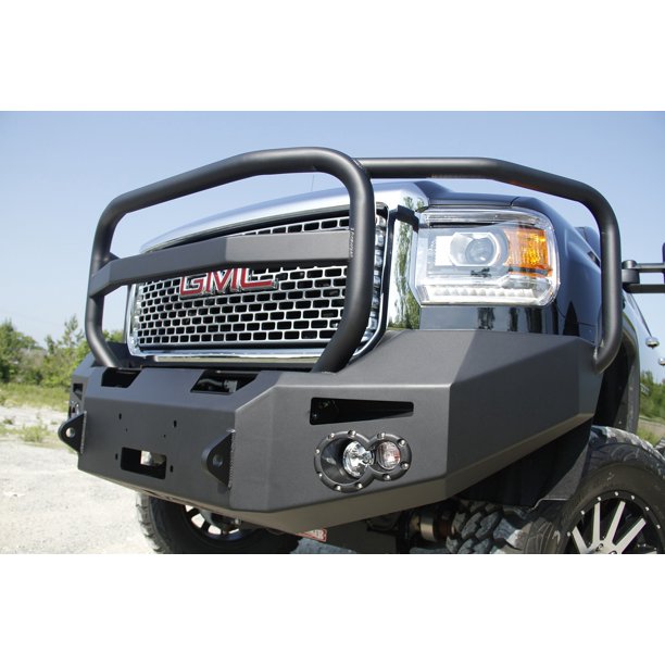 15C SIERRA 2500/3500 HD WINCH BUMPER W/ FULL GRILL GUARD MATTE BLACK