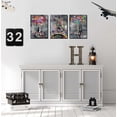 thumbnail image 6 of Banksy Canvas Wall-Art 3 Piece Graffiti Art Wall Decor Paris Eiffel Tower Wall Decor for Bedroom Ready to Hang Size 16" x 12", 6 of 6
