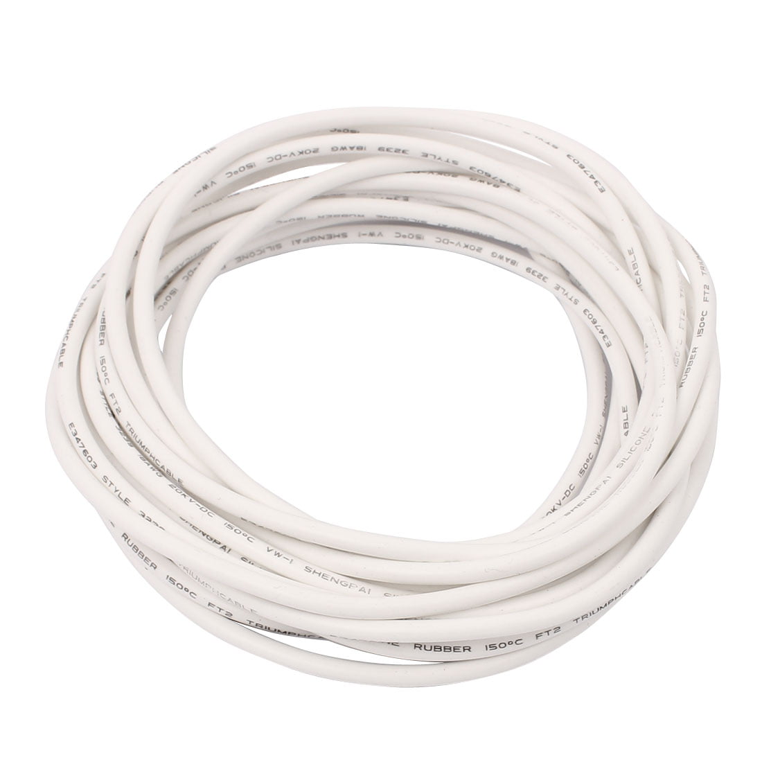 15M Length 18AWG 20KV White Flexible Stranded Copper Cable Silicone Wire for RC 