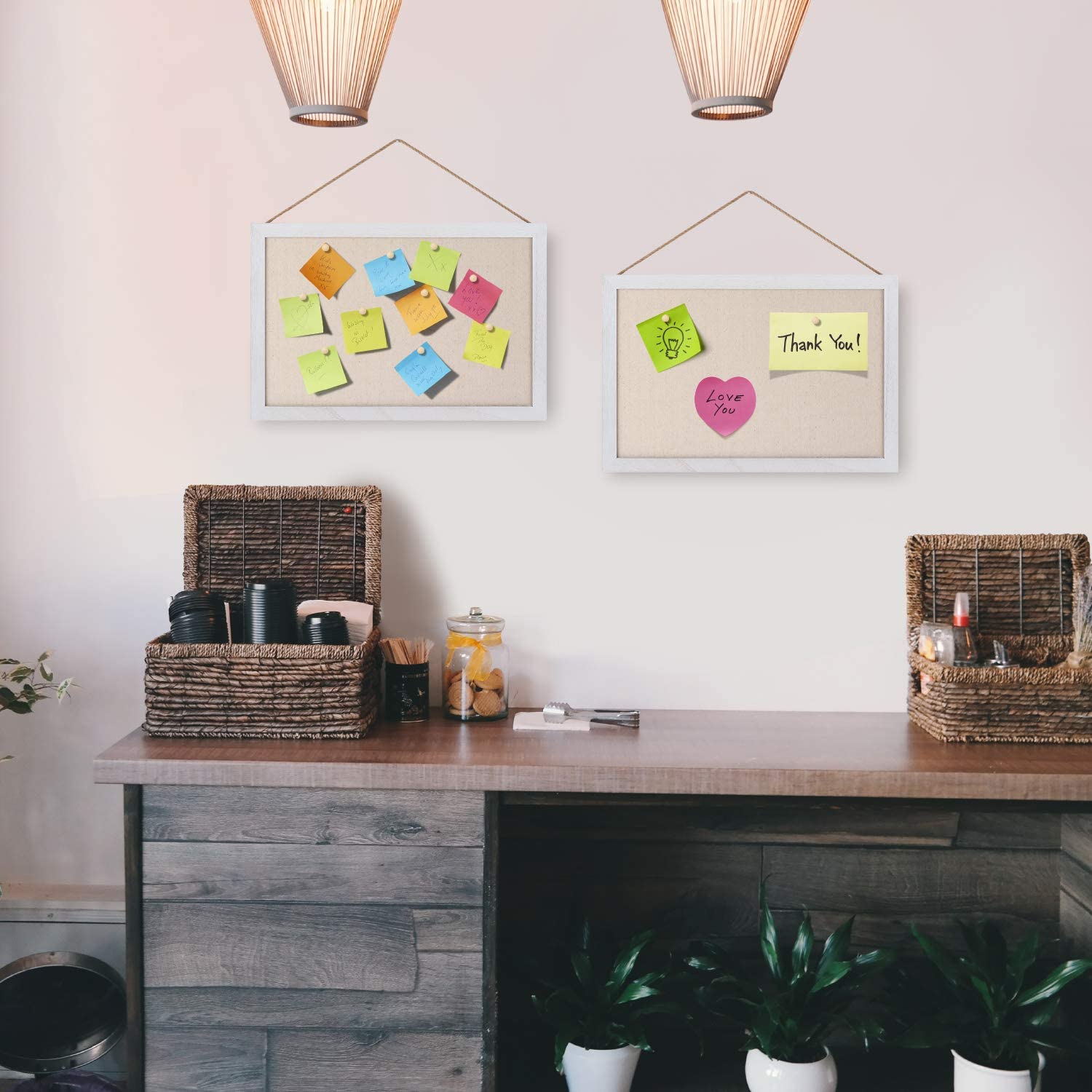 Sfugno 2-Pack Wood Frame Cork Bulletin Boards photo 4