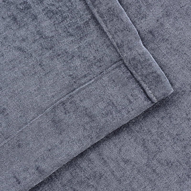 Superior Noor Semi-Blackout Chenille Curtains Set of 2, Room Darkening Curtain Panel Pair, Grey, 52"W x 96"L